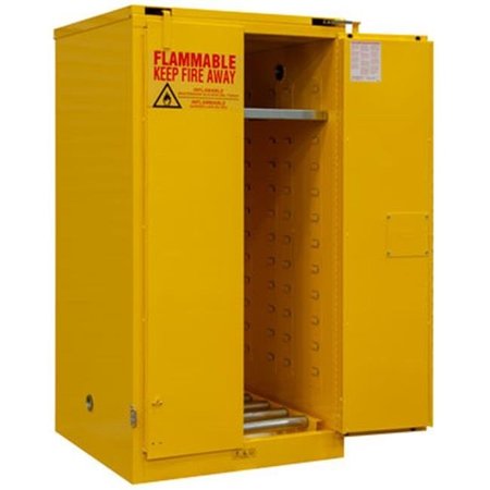 DURHAM MFG Durham Manufacturing 1055SDSR-50 55 gal FM Approved Flammable Safety Self Close Storage Cabinet; Safety Yellow 1055SDSR-50